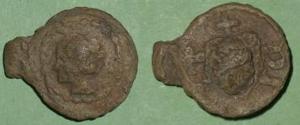 Cloth Seal, Unknown, Continental, Woman's Head &  Globus Cruciger